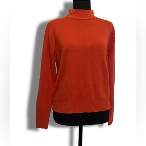 Elisabeth Williams Orange Mockneck Sweater Top